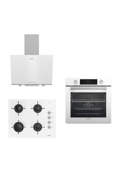 Arçelik New Star Beyaz Cam Ankastre Set ( ADE 606 B - OCD T 651 EB - AFC 340 B )