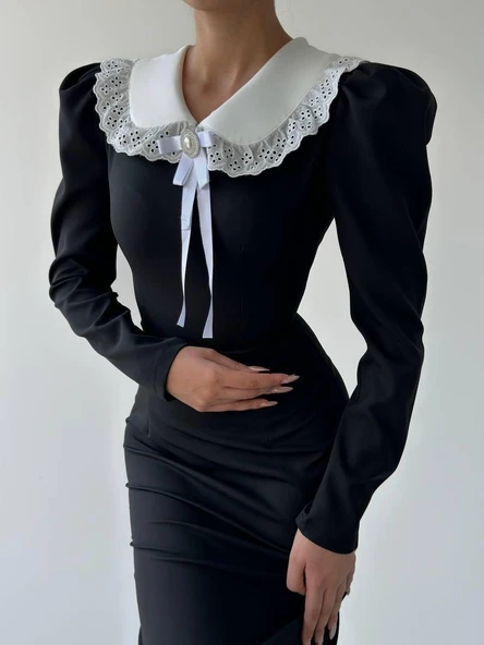 Coventry Yakalı Elbise - Resim 4