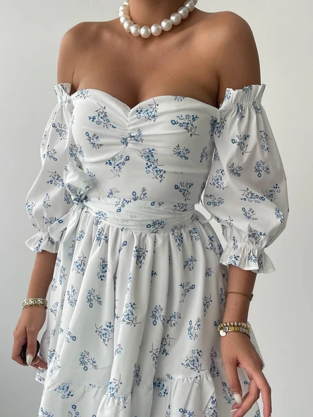 Rucka Belden Bağlamalı Mini Elbise - Resim 4