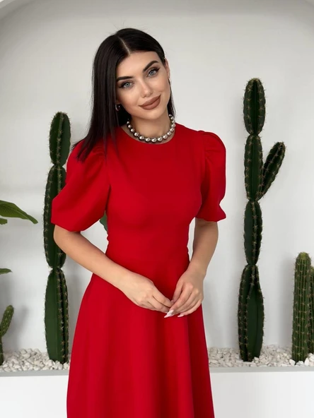 Catania Balon Kol Elbise - Resim 3