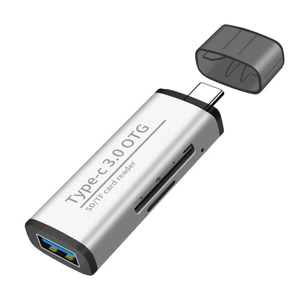 USB 3.0 TF SD Kart Okuyucu USB Type-C OTG Adaptör ADS-103 - Resim 7