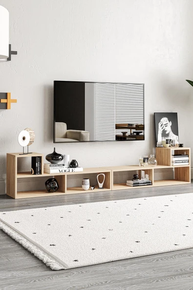 Bucak Çok Amaçlı Kitaplık Tv Ünitesi Meşe - 4