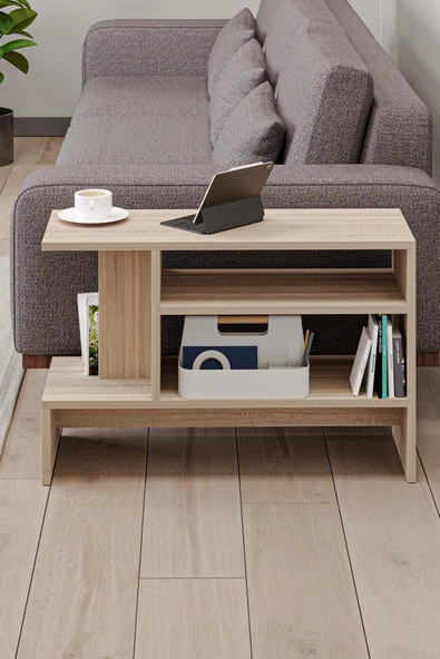 Sümela Raflı Yan Sehpa - Gazetelik, Dergilik, Kitaplık - 6