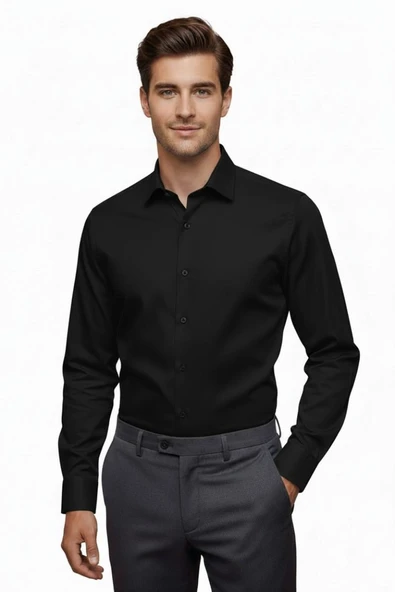 Erkek Silim Fit Uzun Kol Gömlek BGL-ST04867 - Resim 2