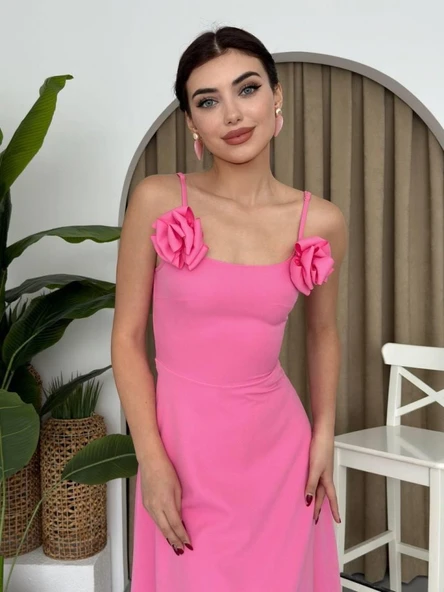 Matilda Gül İp Askılı Elbise ürün görseli 1