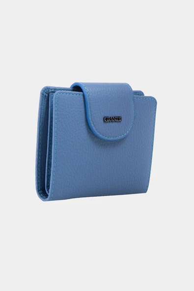 Grande Hakiki Deri Kadın Cüzdan Buz Mavi 2818 - Resim 3