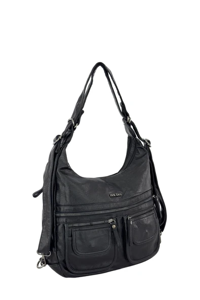 Bolsas Kadın Omuz ve Sırt  Çanta Siyah 1038 - Resim 2