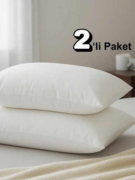 Beylini 2'Li 600 GR Pamuklu Silikon Yastık Yumuşak Rahat Antialerjik Makinede Yıkanabilir Pürüzsüz Yastık 50x70cm ürün görseli