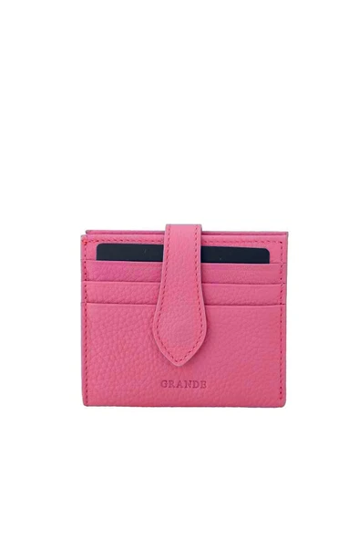 Grande Hakiki Deri Kartlık Fuşya 800 - Resim 2