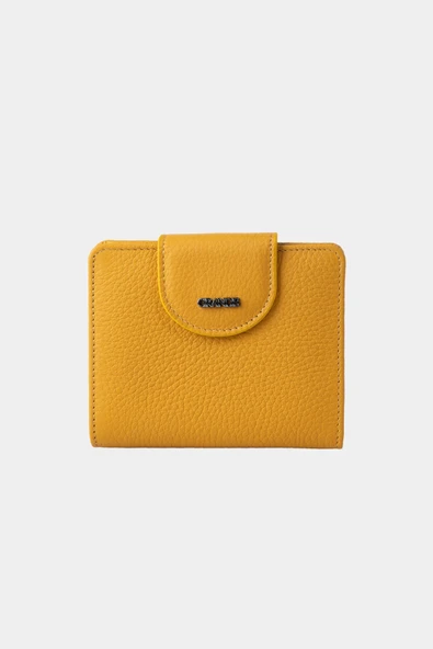 Grande Hakiki Deri Kadın Cüzdan Sari 2818 - Resim 4