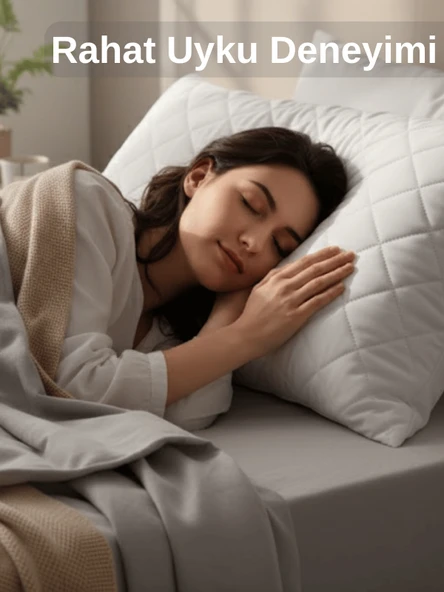 Beylini 2'Li 800 GR Mikrofiber Kapitone Yastık Yumuşak Rahat Antialerjik Makinede Yıkanabilir Pürüzsüz 50x70cm - Resim 2