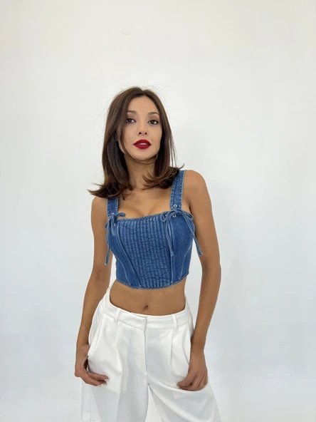 6987 KOT BLUZ-MAVİ - Resim 2