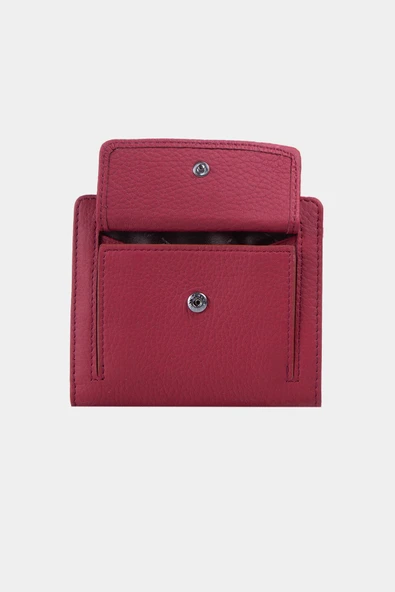 Grande Hakiki Deri Kadın Cüzdan Bordo 2818 - Resim 7