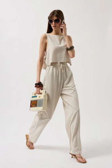 Yandan Bağlamalı Crop Bluz ürün görseli 1