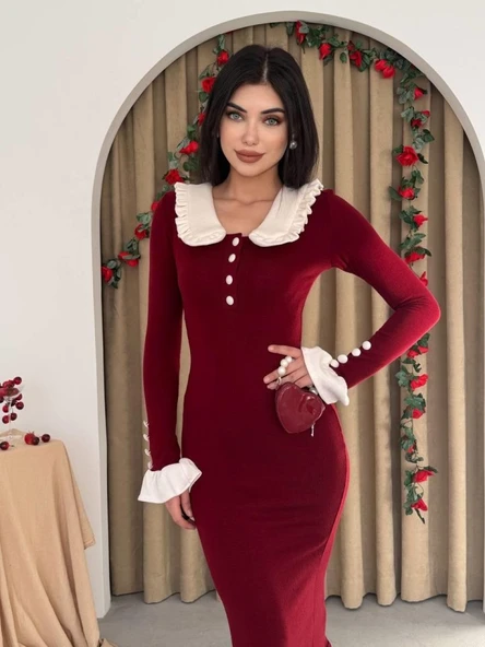 Sura Bebe Yaka Elbise ürün görseli 1