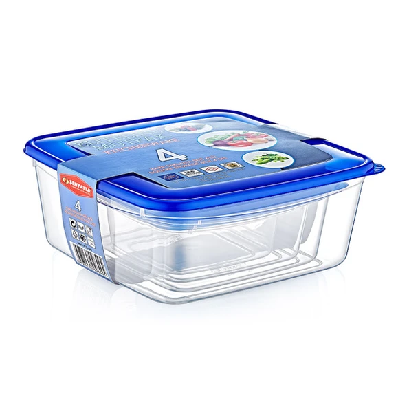 Kare Saklama Kabı Seti - 4'lü ürün görseli 1