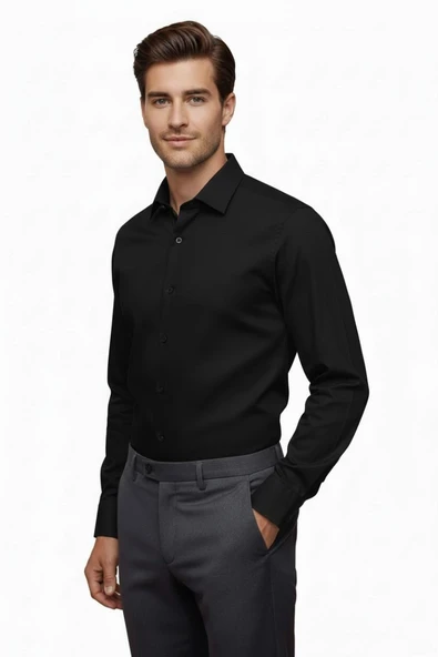 Erkek Silim Fit Uzun Kol Gömlek BGL-ST04867 - Resim 4