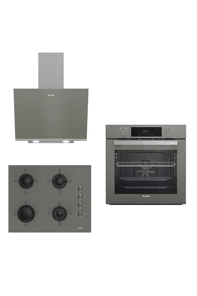 Arçelik New Grion Tutku 3'lü Gri Cam Ankastre Set (afc 340 G- Ade 606 G - Ocd T 651 Eg) 1361471