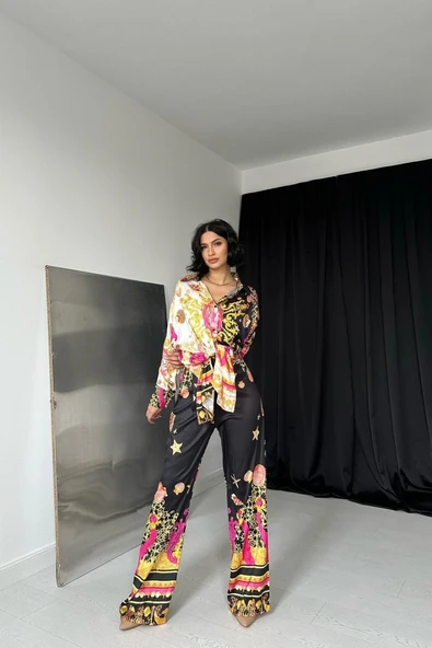 Desenli Gömlek Ve Desenli Pantolon Takım ürün görseli 1