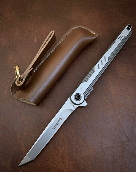 Cakistore Haps Bugs M390 Deri Kılıflı Tanto Kamp Çakısı ürün görseli 1