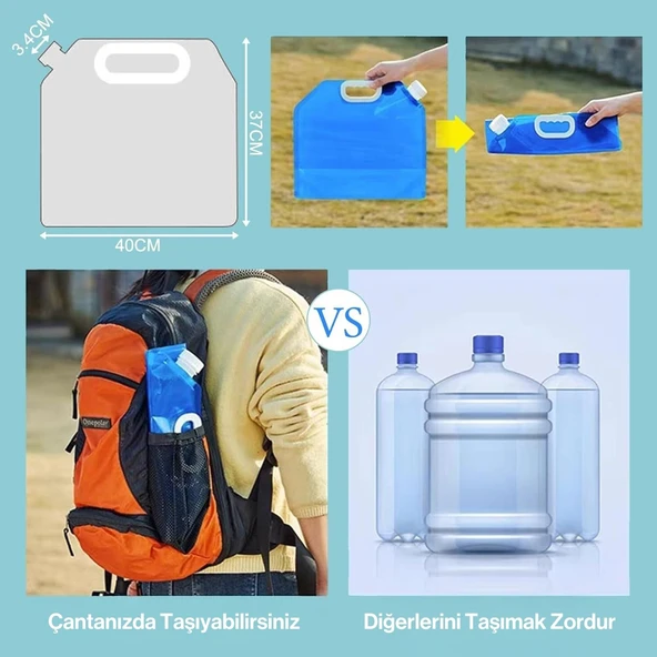 Katlanabilir Outdoor Kamp Piknik Su Bidonu 10 Litre - Resim 2
