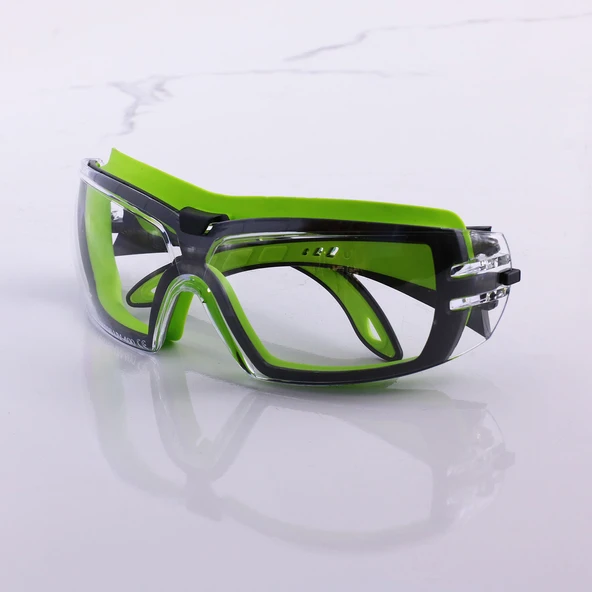 Buğulanmaz İpli İş Güvenlik Gözlüğü Lazer UV Koruyucu Toz Korumalı Gözlük Silikon Kulaklık Şeffaf - Resim 3