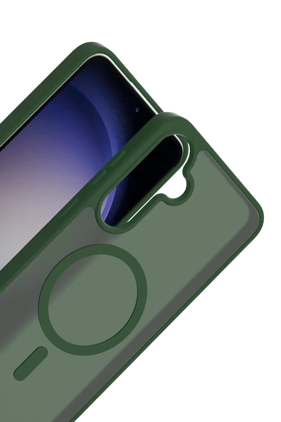 Samsung Galaxy A26 Jota Magsafe Kapak - Koyu Yeşil - Resim 3