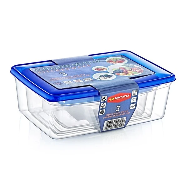 Köşeli Saklama Kabı Seti  - 3'lü ürün görseli 1