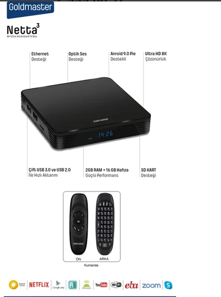 GOLDMASTER NETTA3 8K ANDROİD TV BOX - 2