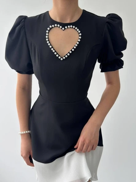 Safe Kalp Detaylı Elbise - Resim 7