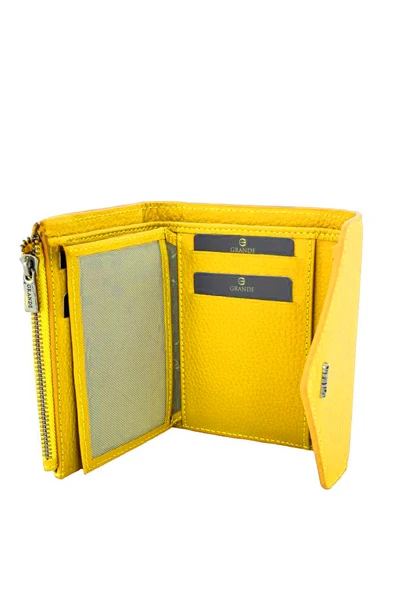 Grande Hakiki Deri Kadın Cüzdan Sarı 2785 - Resim 2