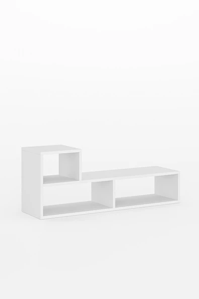 Bucak Çok Amaçlı Kitaplık Tv Ünitesi Beyaz - 6