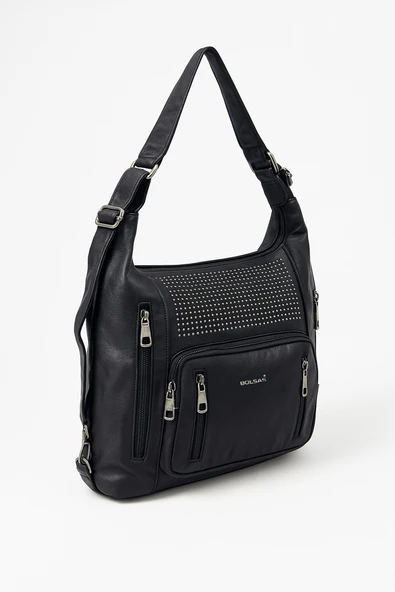 Bolsas Kadın Omuz ve Sırt  Çanta Siyah 1032 - Resim 2