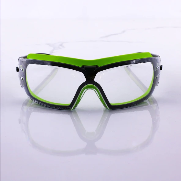 Buğulanmaz İpli İş Güvenlik Gözlüğü Lazer UV Koruyucu Toz Korumalı Gözlük Silikon Kulaklık Şeffaf - Resim 5