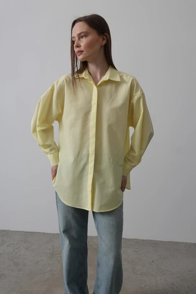 Uzun Kol Gömlek - Sarı - Resim 2