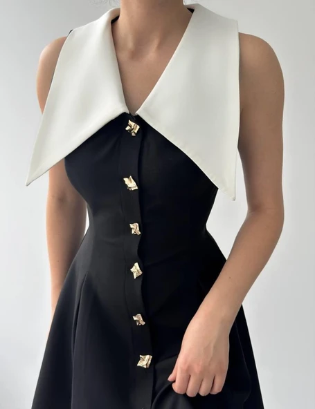 Ness Düğmeli Elbise - Resim 7