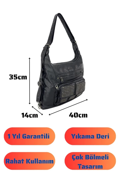 Bolsas Kadın Omuz ve Sırt  Çanta Siyah 1033 - Resim 4