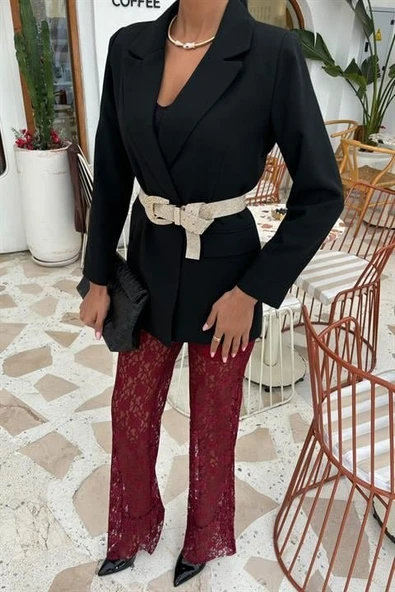 İçi Astarlı Dantel Pantolon 0081 - Resim 7