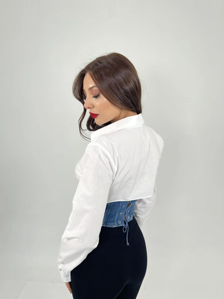 6963 GÖMLEK-BEYAZ - Resim 5