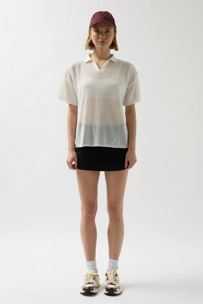 Polo Yaka TransparanT-Shirt - Resim 2