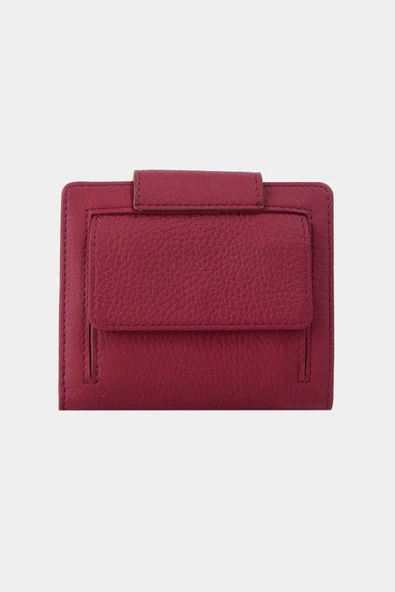 Grande Hakiki Deri Kadın Cüzdan Bordo 2818 - Resim 8