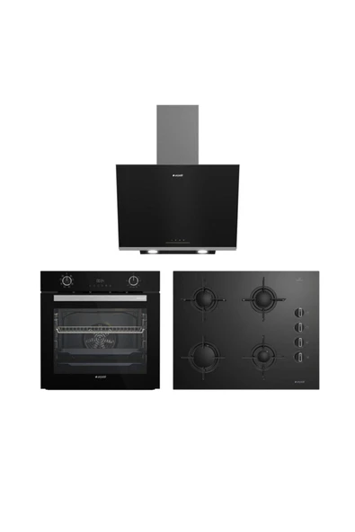 Arçelik Yeni Siyah Ankastre Set (afc 340 S Fırın + 651 Es Ocak + 606 S Davlumbaz)