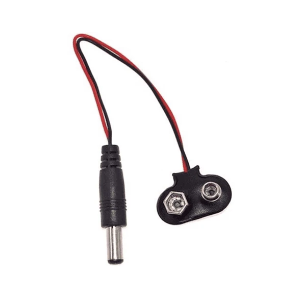 10 Adet 9V Pil Barrel Dönüştürücü Güç Kablo Jaklı Pil Başlığı - T Type - Resim 3
