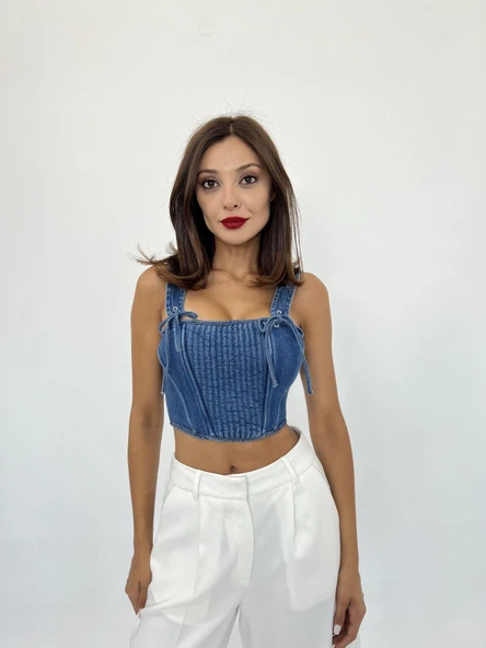 6987 KOT BLUZ-MAVİ ürün görseli 1