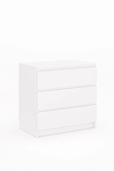 Derinkuyu 3 Çekmeceli Şifonyer Yatak Odası Bebek Odası Beyaz - 4