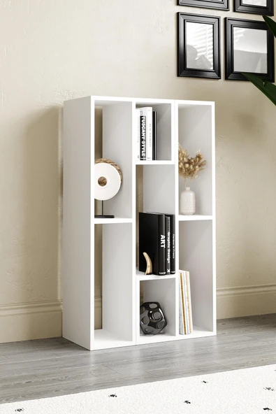 Bucak Çok Amaçlı Kitaplık Tv Ünitesi Beyaz - 5