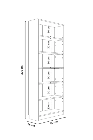 Bili Kitaplık 5 Raflı Geniş Çok Amaçlı Ofis Salon Kitap Dosya Rafı Beyaz - 2