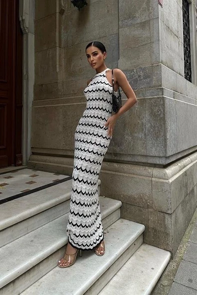 Melina Ajurlu Halter Yaka Elbise 2774 ürün görseli 1