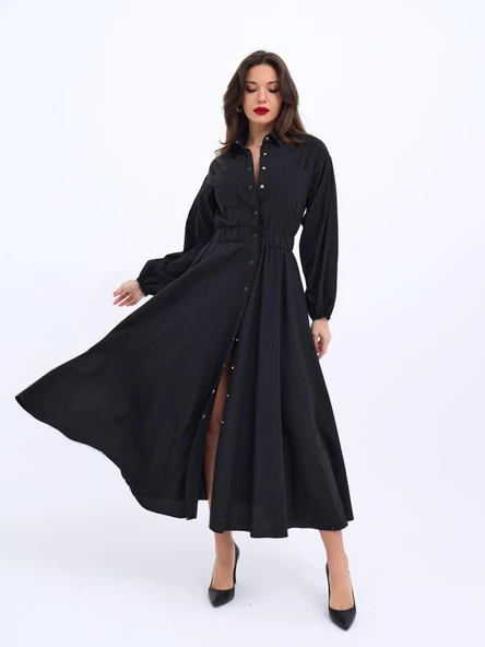 5903 ELBİSE-SİYAH - Resim 5