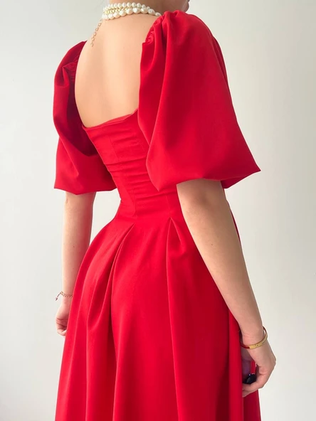 Benjamin Çan Etekli Midi Boy Elbise - Resim 6